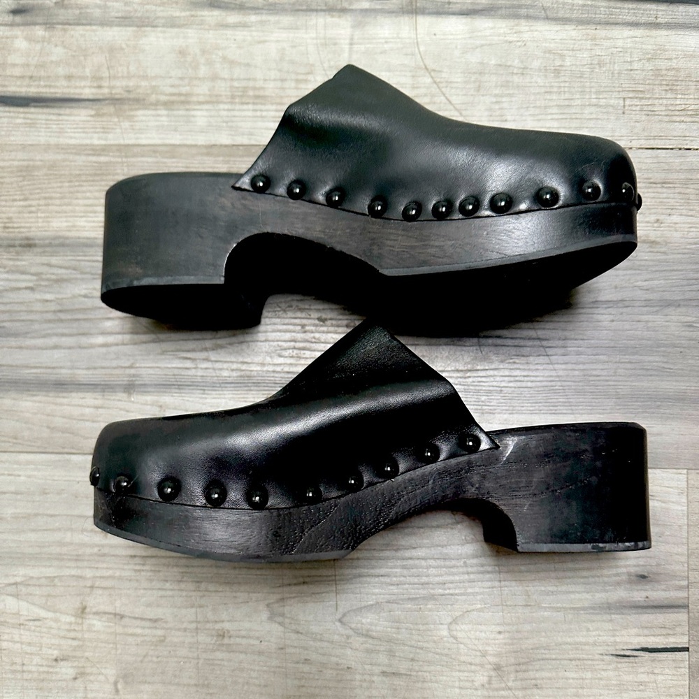 Reformation black clogs size 10